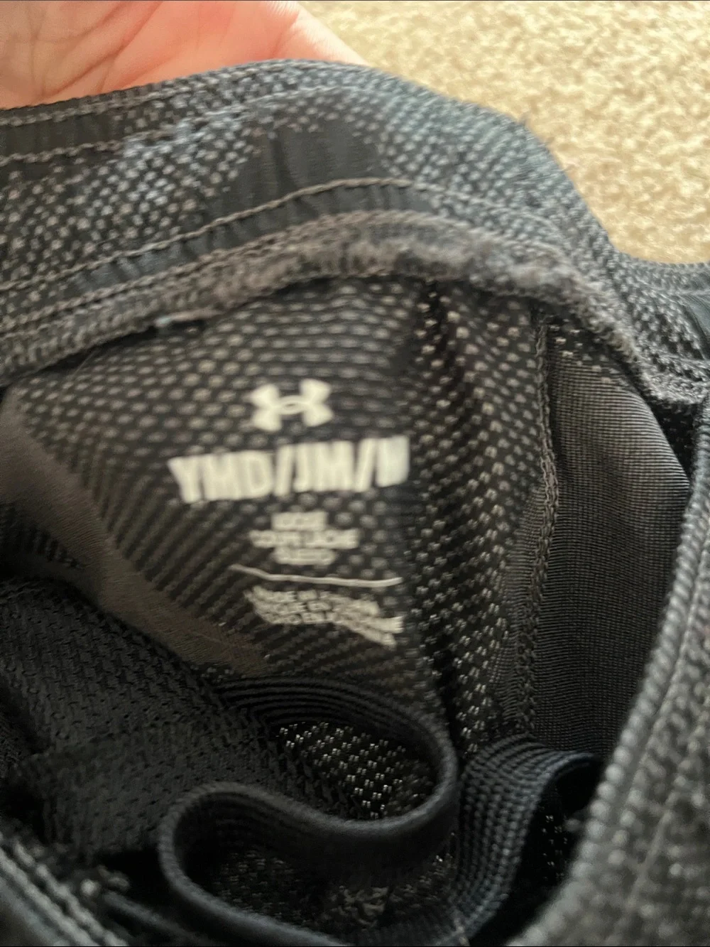 Under Armour Men’s Black Camo Athletic Shorts with White Trim